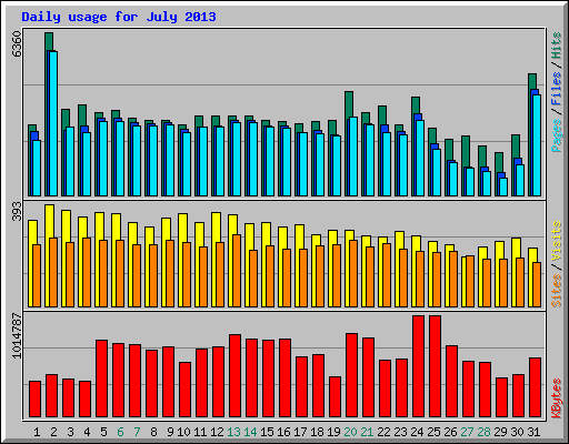 Daily usage for July 2013