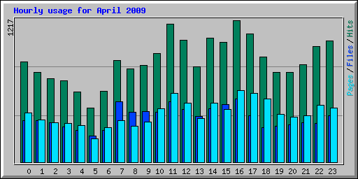 Hourly usage for April 2009