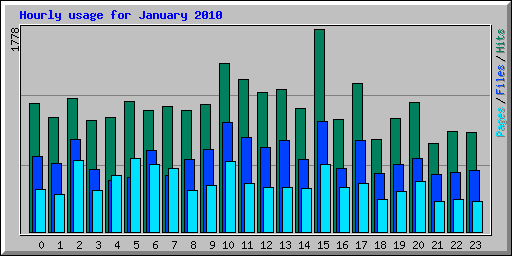 Hourly usage for January 2010