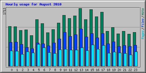 Hourly usage for August 2010