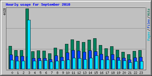 Hourly usage for September 2010