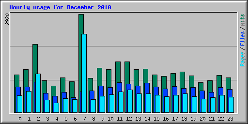 Hourly usage for December 2010