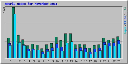 Hourly usage for November 2011