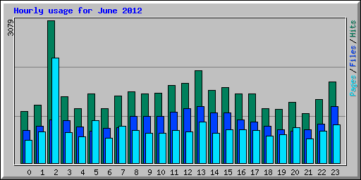 Hourly usage for June 2012