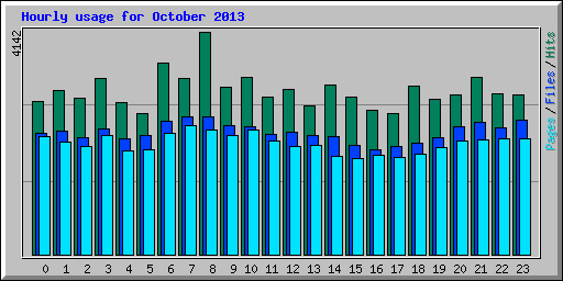 Hourly usage for October 2013