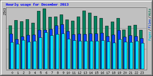 Hourly usage for December 2013