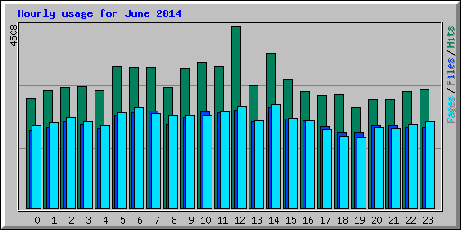 Hourly usage for June 2014