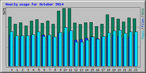 Hourly usage for October 2014