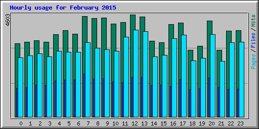 Hourly usage for February 2015