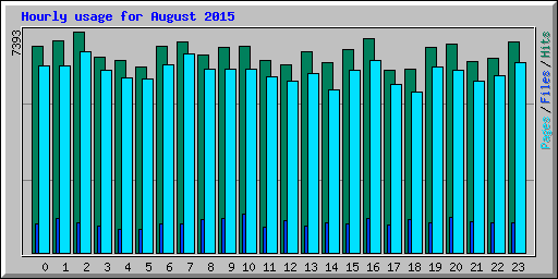 Hourly usage for August 2015