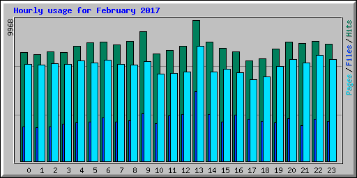 Hourly usage for February 2017