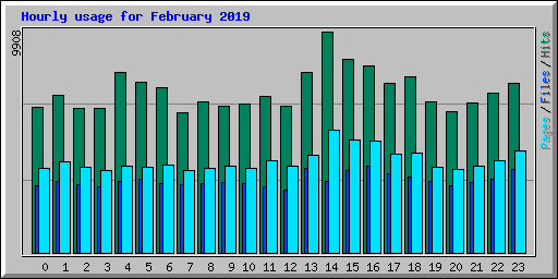 Hourly usage for February 2019