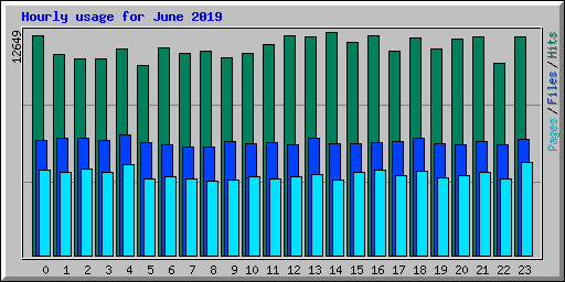 Hourly usage for June 2019