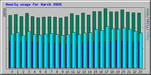 Hourly usage for March 2020