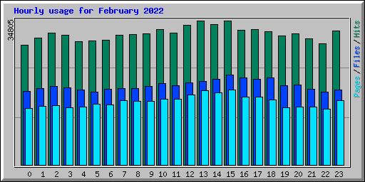Hourly usage for February 2022
