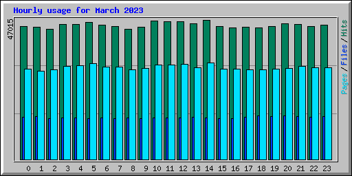 Hourly usage for March 2023